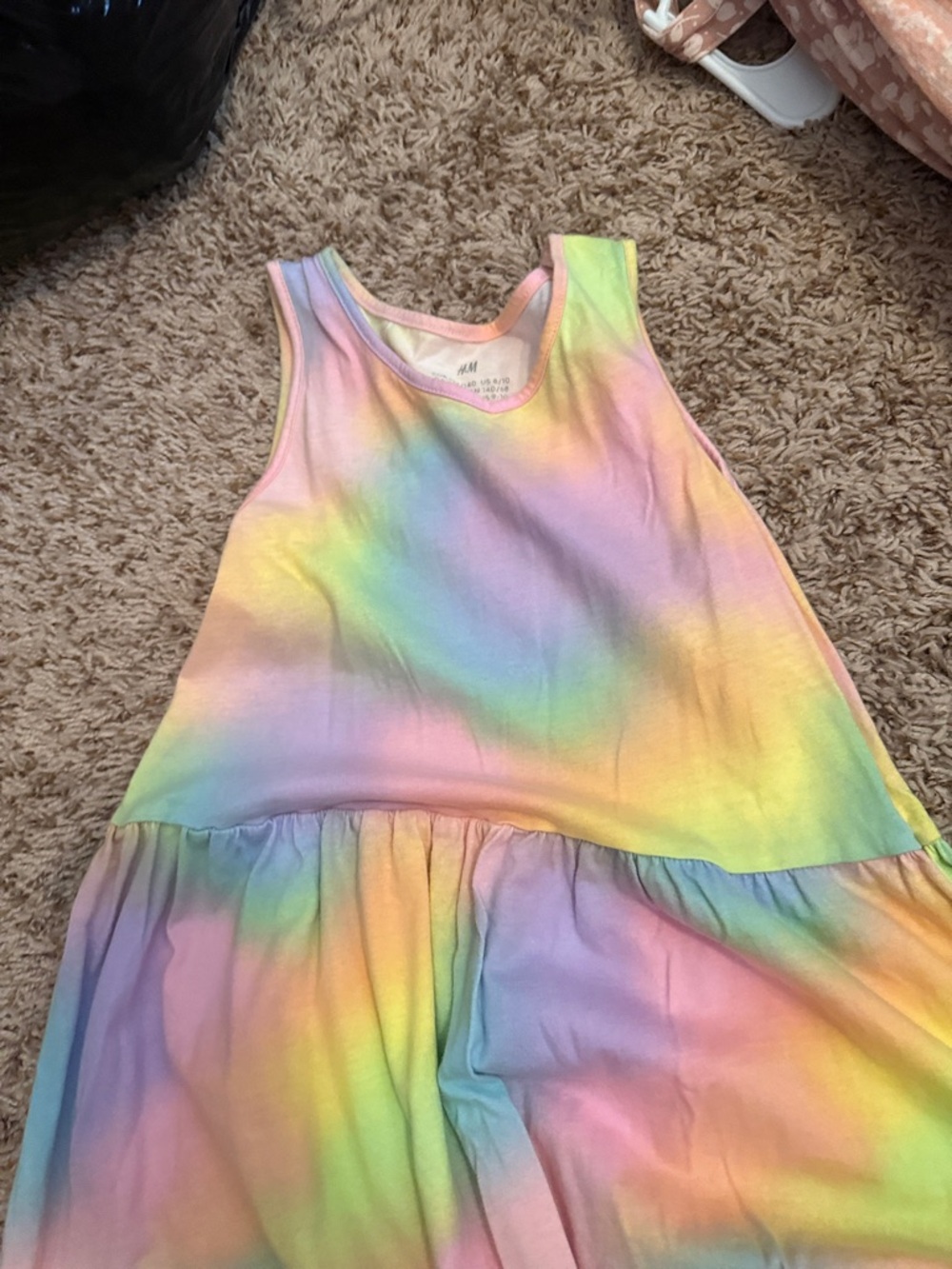 H&M Pastel Rainbow Tie-Dye Tank Dress
